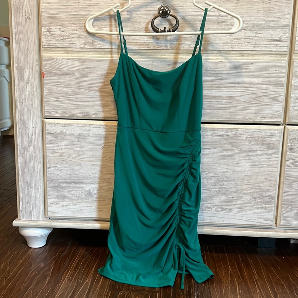 Green mini dress